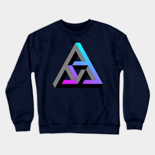 Even more impossible triangle with magenta to cyan gradient Crewneck Sweatshirt